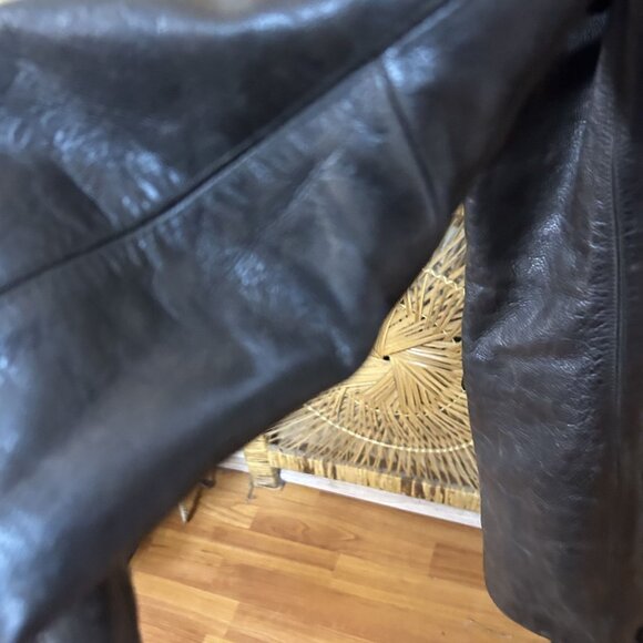 Banana Republic Men’s Brown Genuine Leather Coat Jacket Size Large - Picture 5 of 11